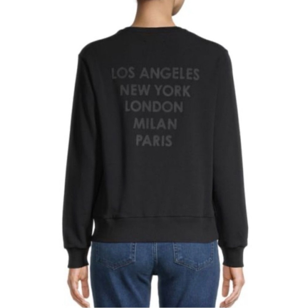 L'AGENCE Black Graphic Sweatshirt